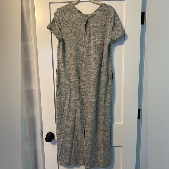 J. Jill Pure Pima Cotton Jersey Elevated Maxi Dress short sleeve  grey Medium - Picture 6 of 7